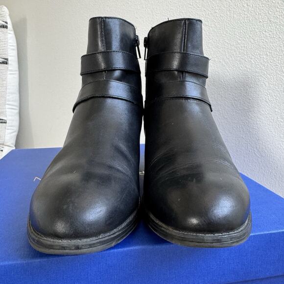 Ralph Lauren Margo Black Leather Zip Up Moto Ankle Boots Size 8.5 - Picture 2 of 16